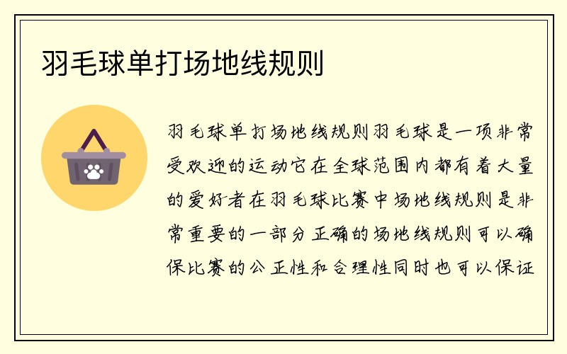 羽毛球单打场地线规则